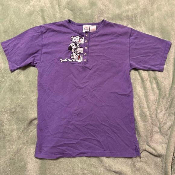 Disney 101 Dalmatians Purple Henley Tee Medium - Picture 5 of 8